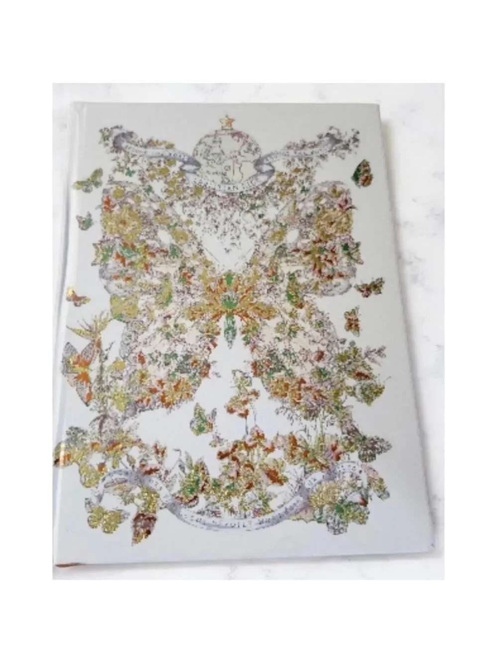 New Christian Dior White Green Floral Butterfly Notebook Journal Wrapped